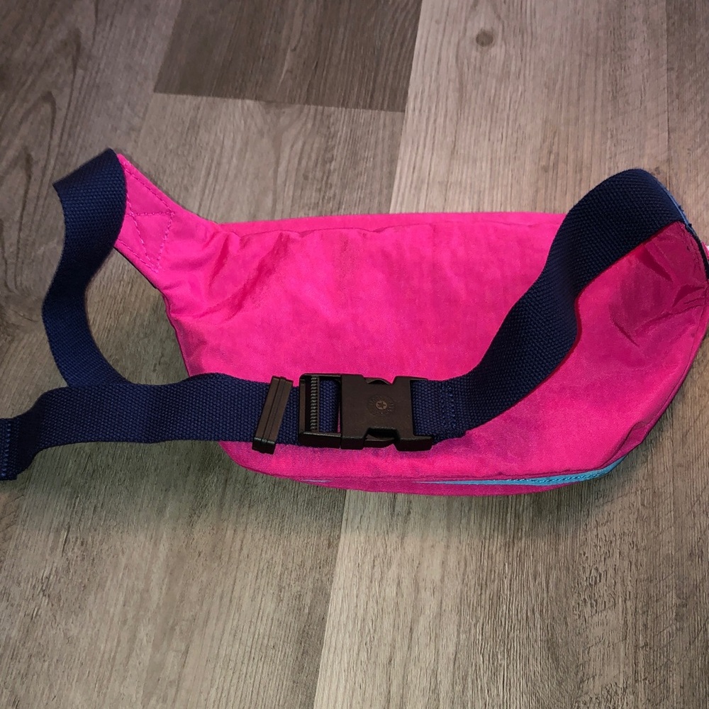 Kipling Yasemina Nylon Waist Pack Azalea Pink Color Block + Monkey Keychain NWT - Picture 9 of 16